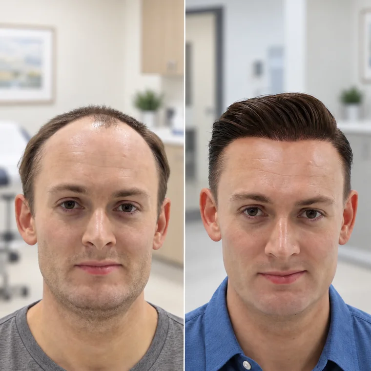 Hairline, Mid-Scalp & Crown, before and after, Hair Transplant Design Tampa