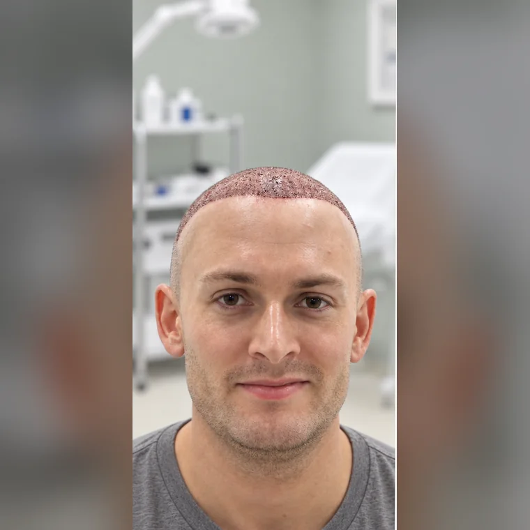 Hairline, Mid-Scalp & Crown, the day of surgery, Hair Transplant Design Tampa