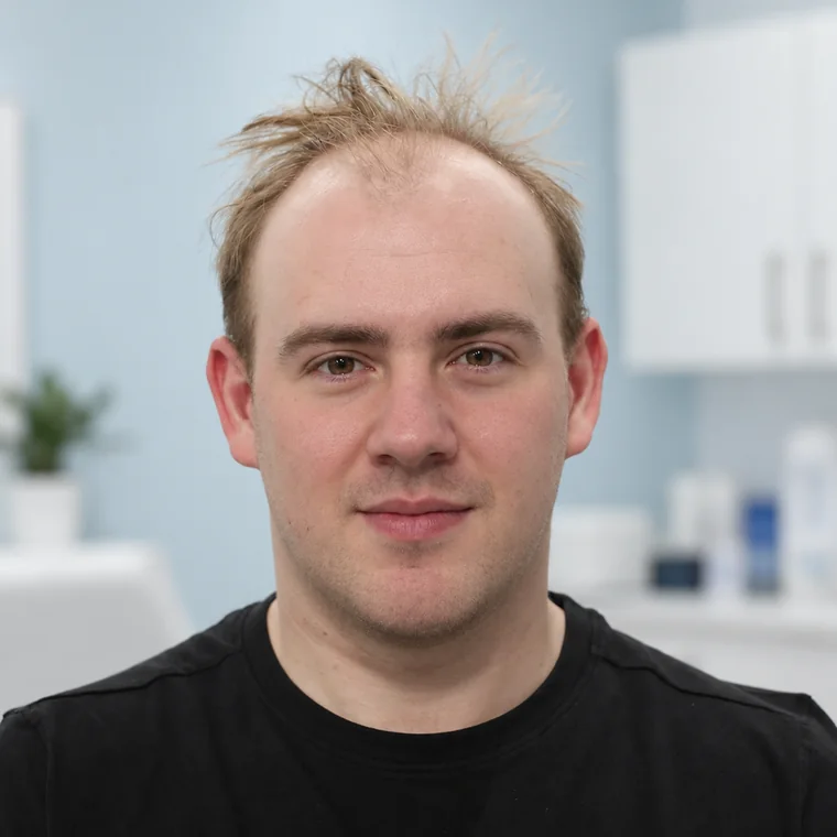 Hairline & Front Density, before, front view, Hair Transplant Design Tampa