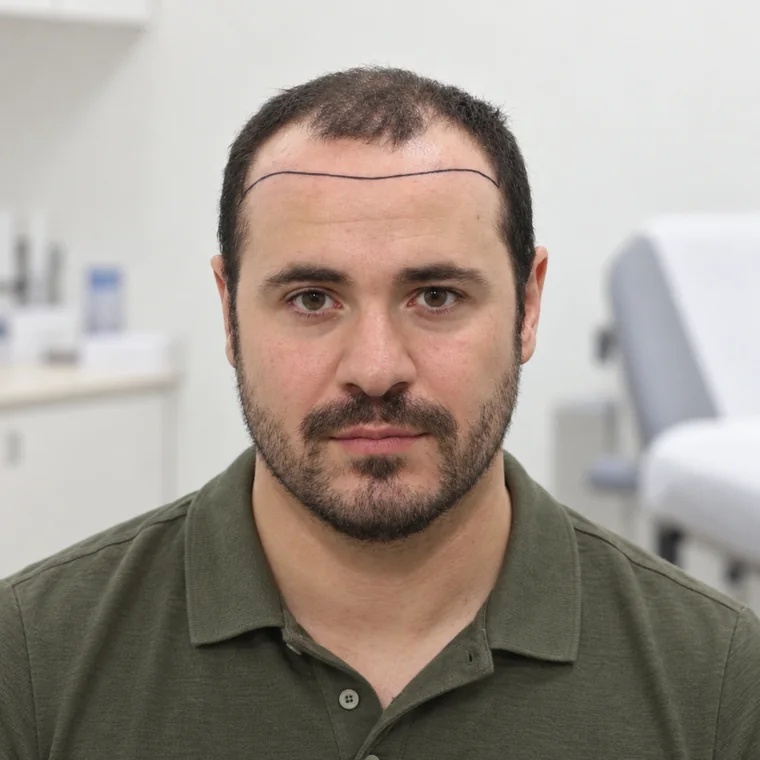 Receding Temples Rebuilt, before, the design drawn on the patient, Hair Transplant Design Tampa