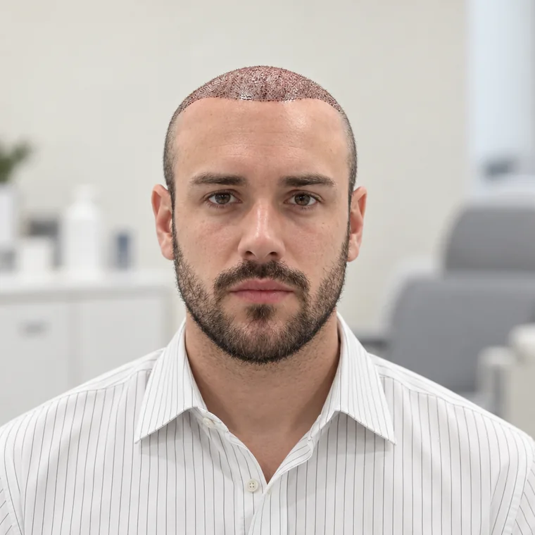 Línea frontal, el día de la cirugía, Hair Transplant Design Tampa