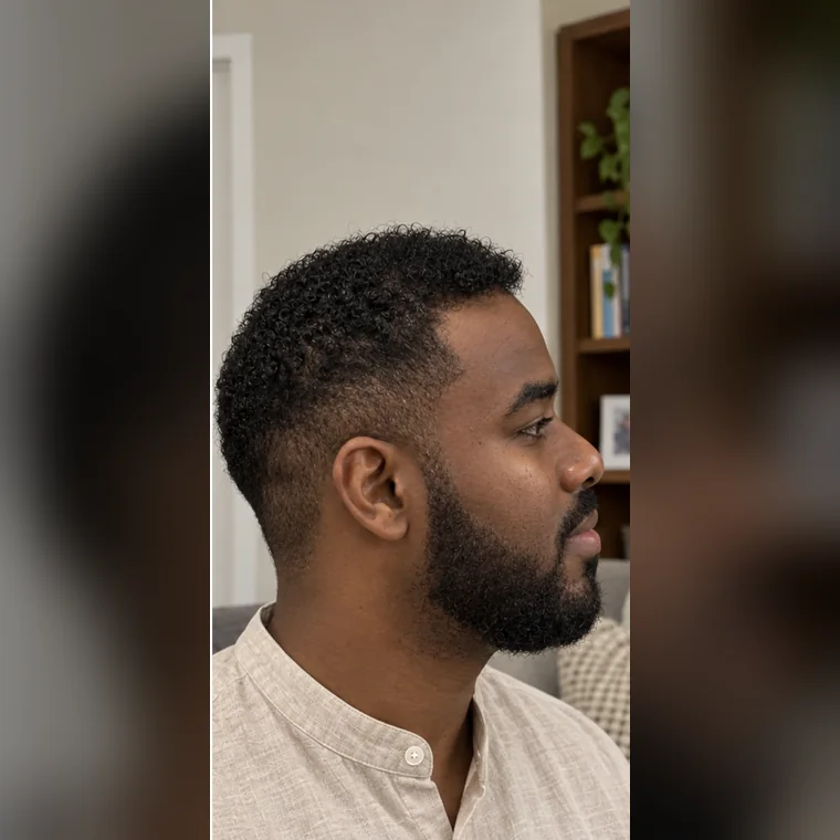 Línea frontal y entradas, después, perfil, Hair Transplant Design Tampa