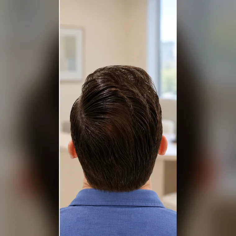Línea frontal, zona media y coronilla, después, nuca, Hair Transplant Design Tampa