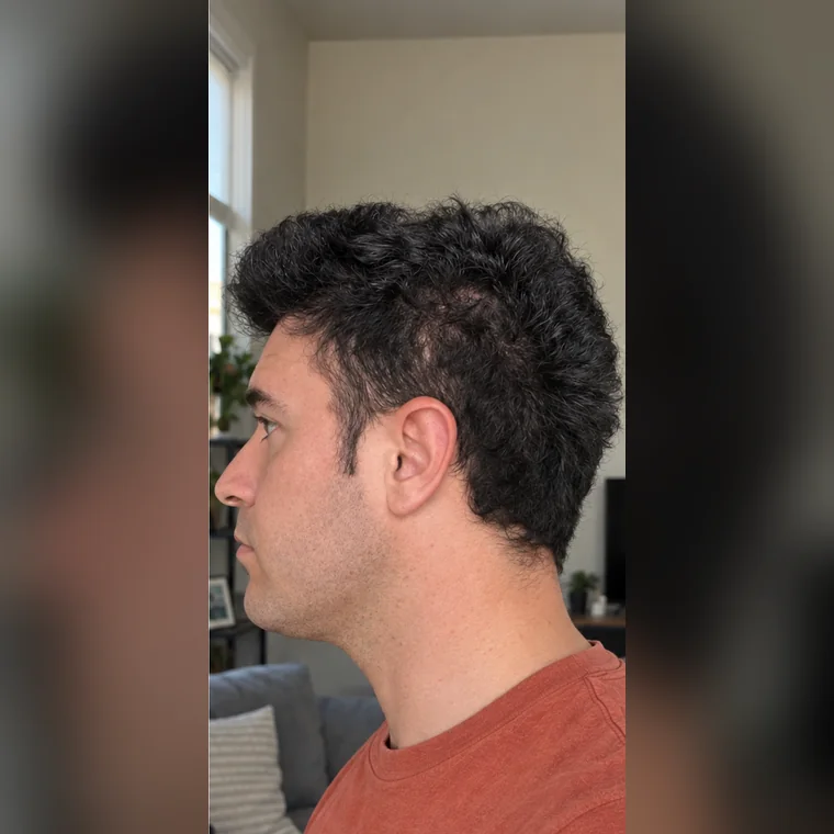 Entradas reconstruidas, después, perfil, Hair Transplant Design Tampa