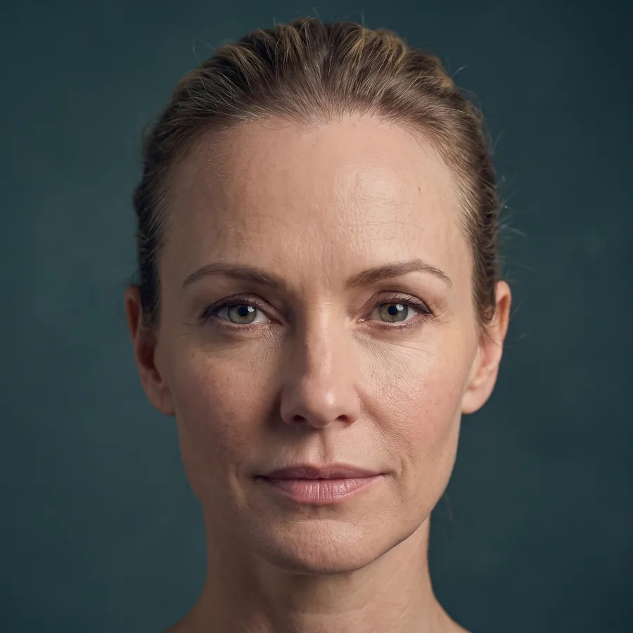Illustration of a naturally high forehead with a hairline that sits far back